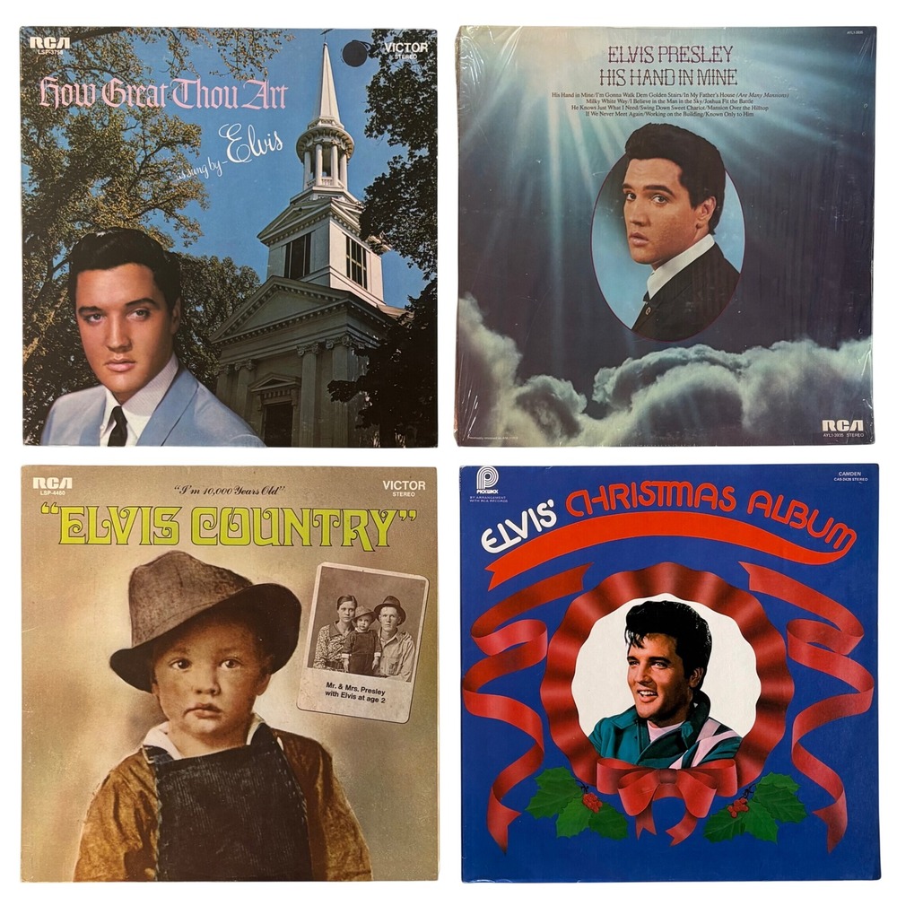 Elvis Presley Vinyl LP Lot 4 How Great Thou Art Country Christmas Records RCA